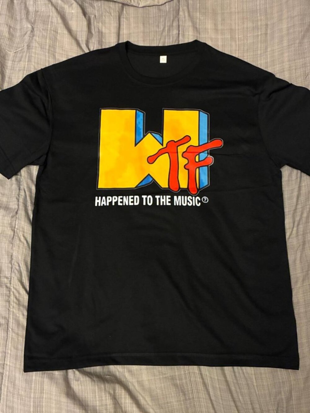 MTV Parody T-Shirt Men's Black WTF Happened to The Music Y2K New